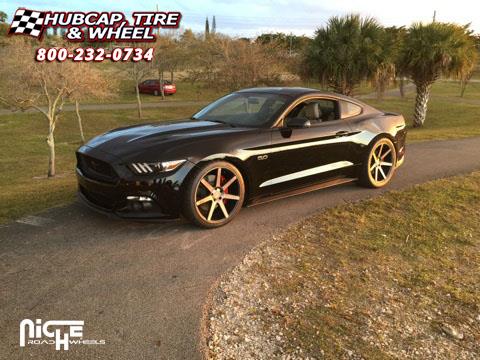 vehicle gallery/ford mustang niche verona m150  Black & Machined with Dark Tint wheels and rims